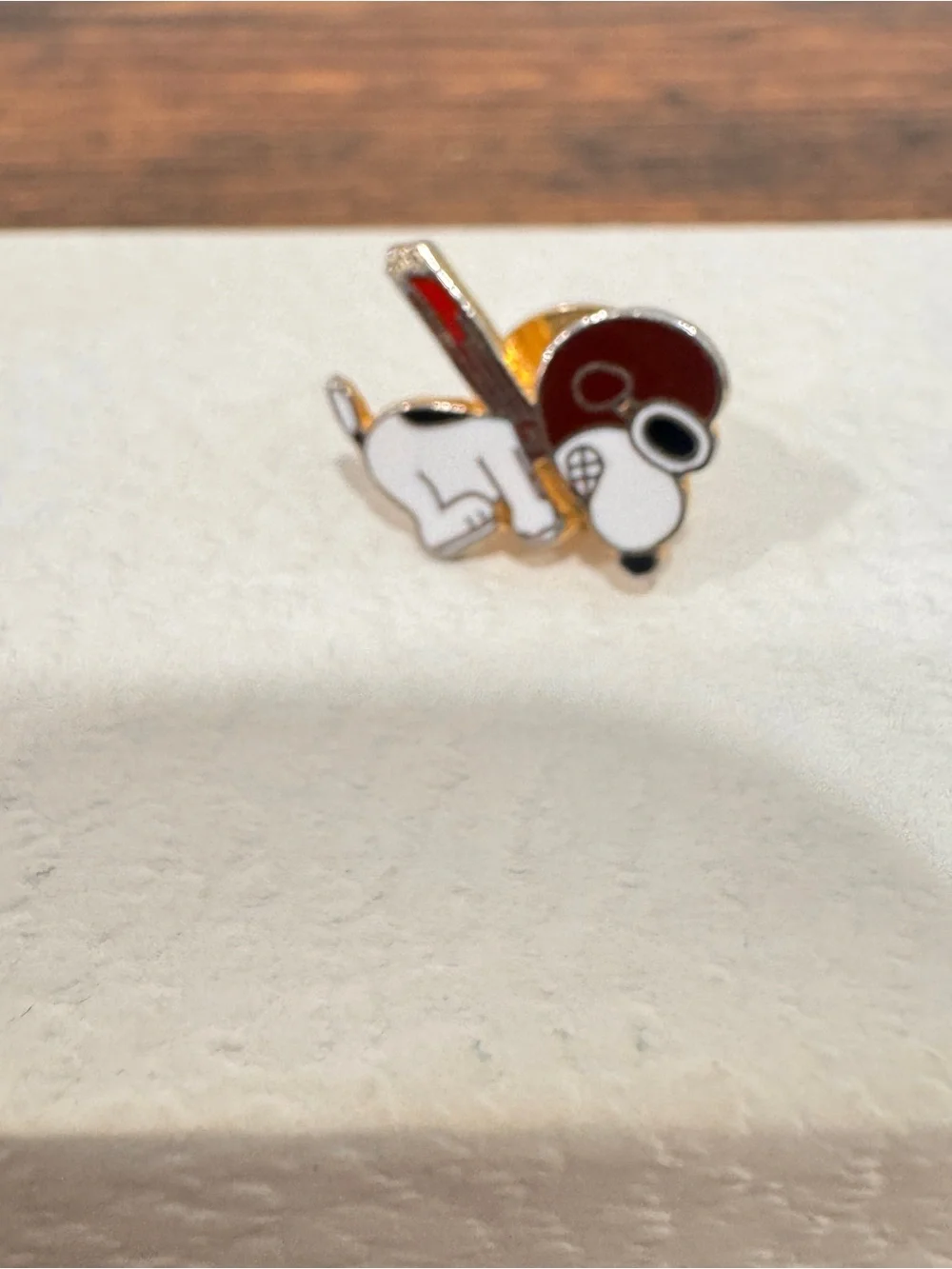 Vintage Enamel Snoopy Pilot Pin Tie Tac Hat Lapel Red Baron Flying Ace